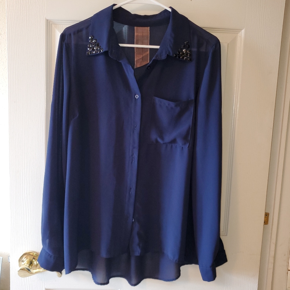 Long sleeve button up blouse